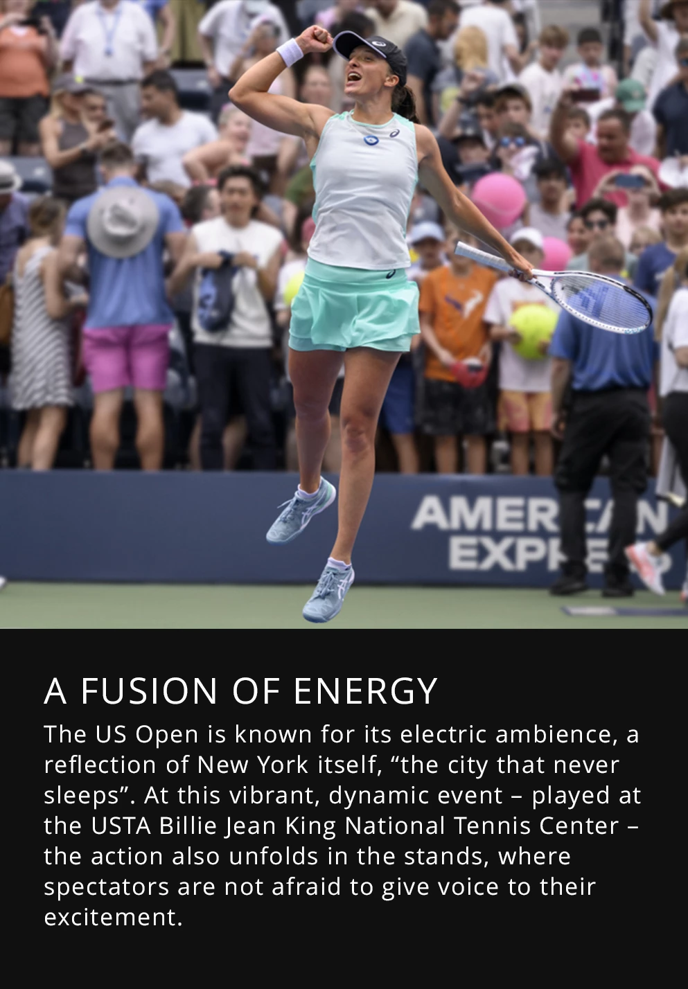 Female tennis player celebrating
