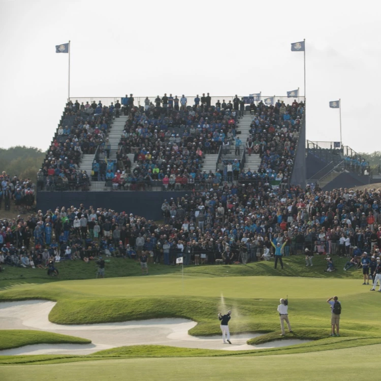 Ryder Cup crowd and bunker shot photo