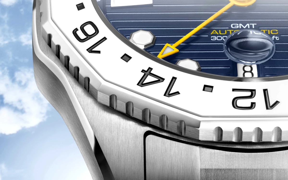 The new TAG Heuer Aquaracer Professional 300 GMT bezel detail