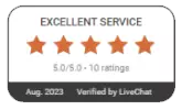 100% Customer Satisfaction rating LiveChat Service