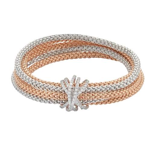 Fope 18ct White & Rose Gold Solo Five Strand Bracelet - 1.31ct