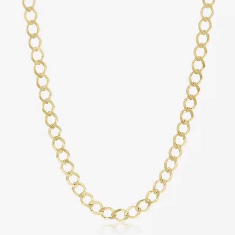 9ct Yellow Gold Flat Curb Chain 