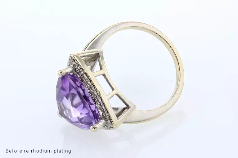 A ring before the re-rhodium plating process