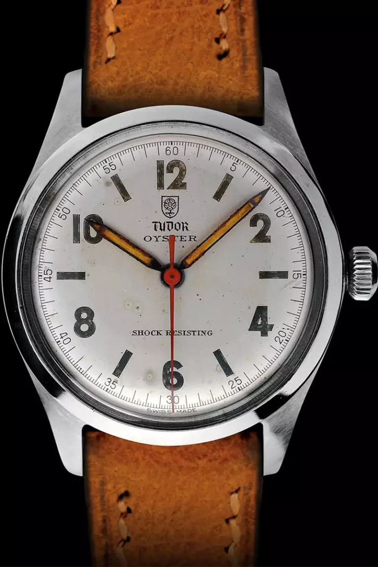 Old Tudor Oyster Prince with a leather strap.