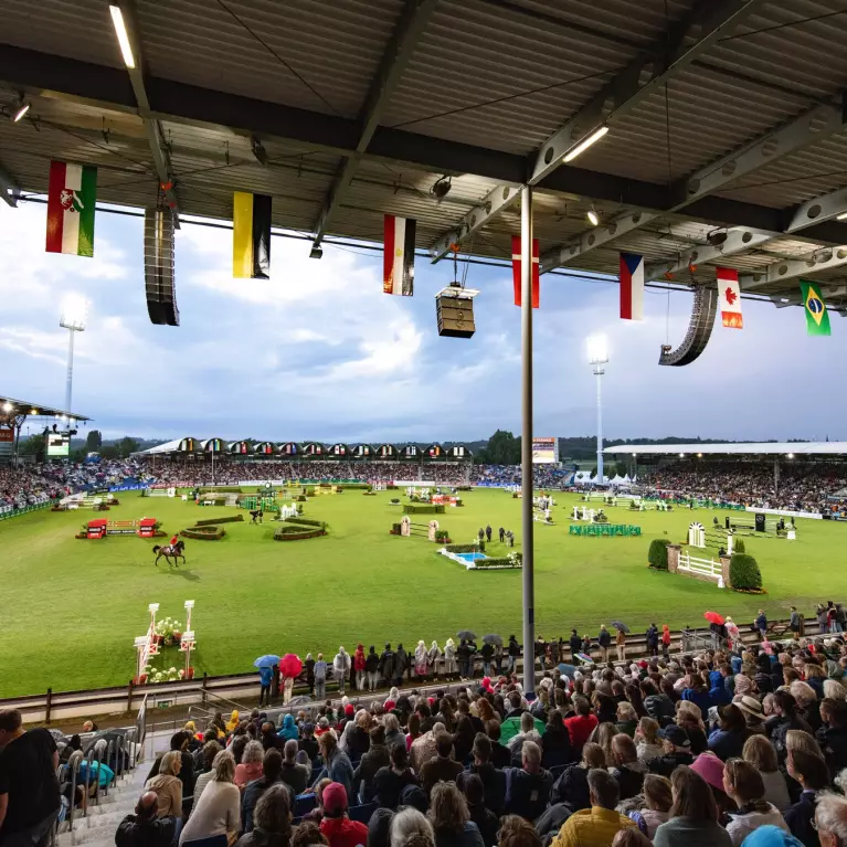 The revered Aachen Soers showgrounds at the CHIO Aachen World Equestrian Festival.