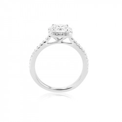 Platinum & Diamond Princess Cut Halo Engagement Ring