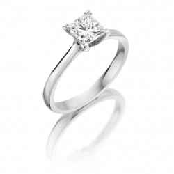 Platinum & 0.40ct Princess Cut Diamond Solitaire Ring