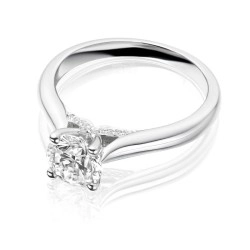 Alecia Platinum and Diamond Solitaire Engagement Ring Flat Angled