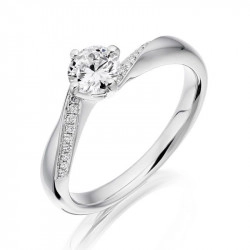 Annie Platinum and Diamond Solitaire Ring