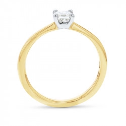 Yellow Gold Princess Cut 0.38ct Diamond Solitaire Ring upright