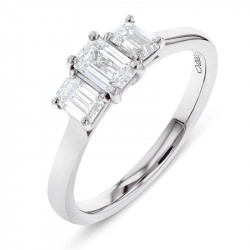 Platinum & Octagon Diamond Trilogy Engagement Ring