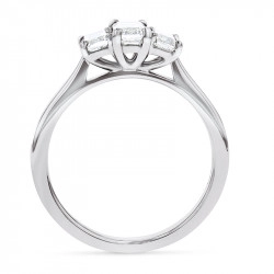 Platinum & Octagon Diamond Trilogy Engagement Ring Upright