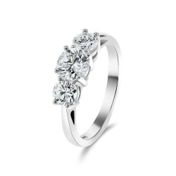 Platinum and Diamond Trilogy Engagement Ring