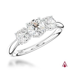 Classic Platinum and Diamond Trilogy Engagement Ring
