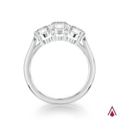 Classic Platinum and Diamond Trilogy Engagement Ring Upright