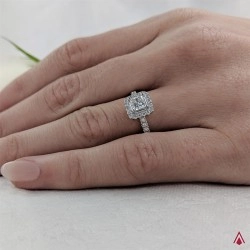 Skye Platinum & 0.40ct Princess Diamond Cluster Engagement Ring on Hand