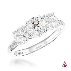 Memoire Platinum & Diamond Three Stone Engagement Ring