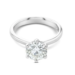 Six Claw Platinum and 1.70ct Diamond Solitaire Ring Flat