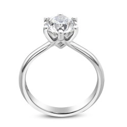 Six Claw Platinum and 1.70ct Diamond Solitaire Ring Upright