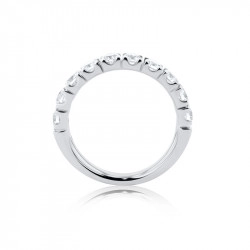 Platinum & Diamond Castle Set Eternity Ring Upright