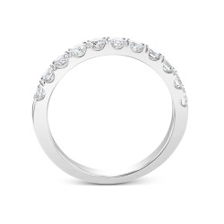Platinum & Diamond Claw Set Wedding Ring Upright profile