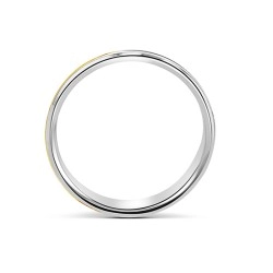 Yellow and White Gold 6mm Wedding Ring Profile view