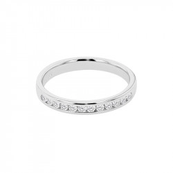 Platinum & 0.20ct Diamond Channel Set Wedding Ring Flat