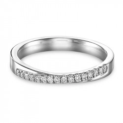 Platinum Diamond Set Crossover Wedding Ring Flat