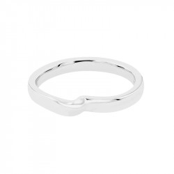  18ct White Gold Gentle Curve Wedding Ring Flat