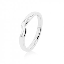  18ct White Gold Gentle Curve Wedding Ring