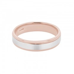 18ct Rose Gold & Platinum 5mm Wedding Ring Flat