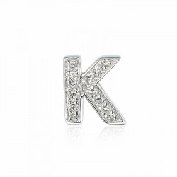 9ct White Gold & Diamond "K" Initial Pendant