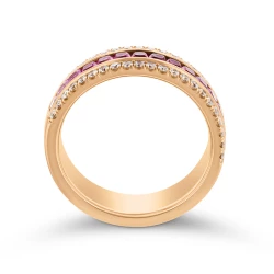 18ct Rose Gold Ombre Ruby & Diamond Ring upright