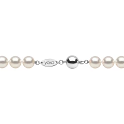 18ct White Gold Classic 6-6.5mm Akoya Pearl Necklace clasp