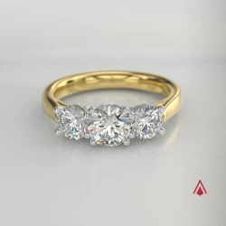 18ct Yellow Gold 1.70ct Diamond Triology Engagement Ring 360 video