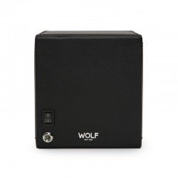 WOLF Cub Single Watch Winder with Cover in Black Back View