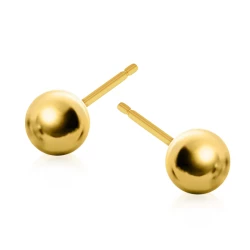 9ct Yellow Gold 4mm Ball Stud Earrings side view