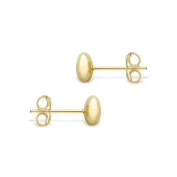 9ct Yellow Gold 7mm Cushion Stud Earrings side view