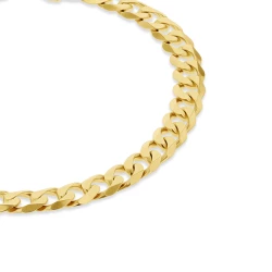 9ct Yellow Gold 8" Curb Bracelet close up