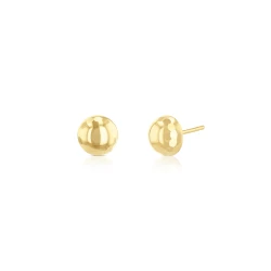 9ct Yellow Gold Diamond-Cut Edge Stud Earrings front and side