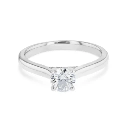 Alecia Platinum and Diamond Solitaire Engagement Ring Flat