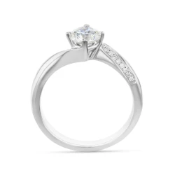 Annie Platinum and Diamond Solitaire Ring Upright