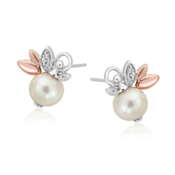 Clogau Lily of the Valley Pearl Stud Earrings side view