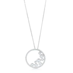 Diamond Circle and Bubble Necklace
