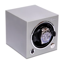 Evo Single Watch Winder with Platinum Silver Finish Right