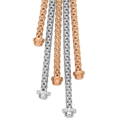 Fope 18ct Rose & White Gold Diamond Flex'it Solo Necklace - 1.47ct