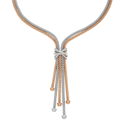 Fope 18ct Rose & White Gold Diamond Flex'it Solo Necklace - 1.47ct Detail