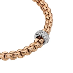 Fope 18ct Rose Gold & Diamond Flex'it Eka Collection Bracelet					 Detail