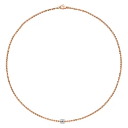 Fope Aria Collection 18ct Rose Gold Scattered Diamond Rondel Necklace