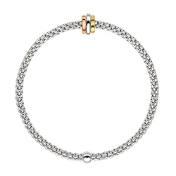 Fope Prima White Gold with Tri-Gold Rondels Bracelet whole